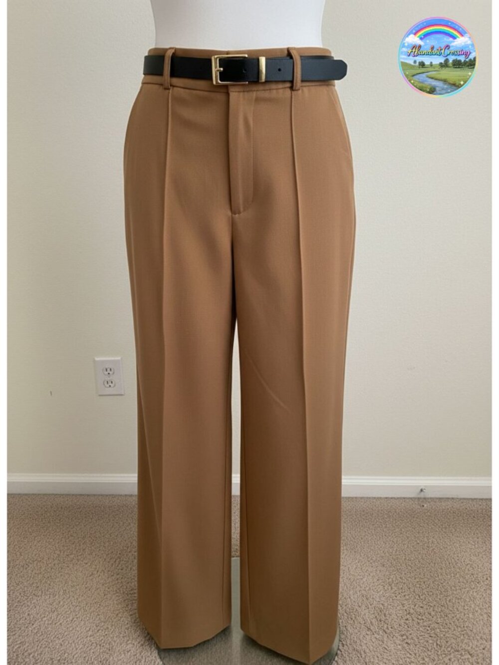 Wide Leg Pleated High Waisted Palazzo Work Pants Slacks